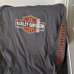 Harley-Davidson Dark Gray Long Sleeve with Orange Logo museum shirt
